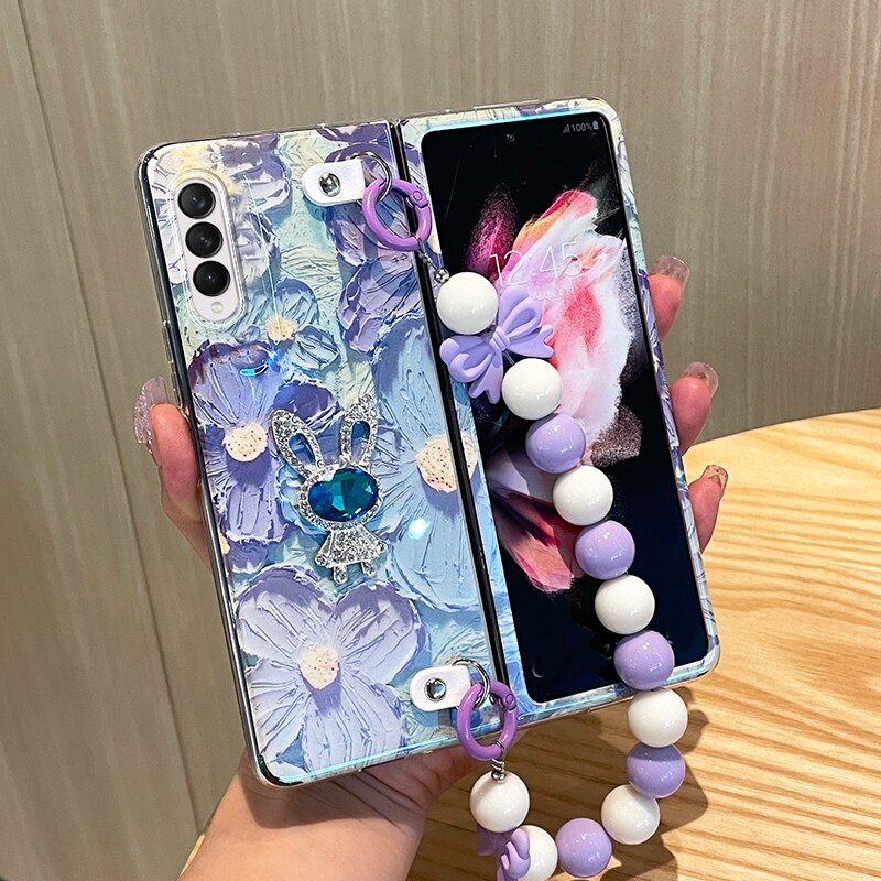 Cute Flower Case with Chain For Samsung Galaxy Z Fold 4 Cute Flower Case with Chain For Samsung Galaxy Z Fold 4