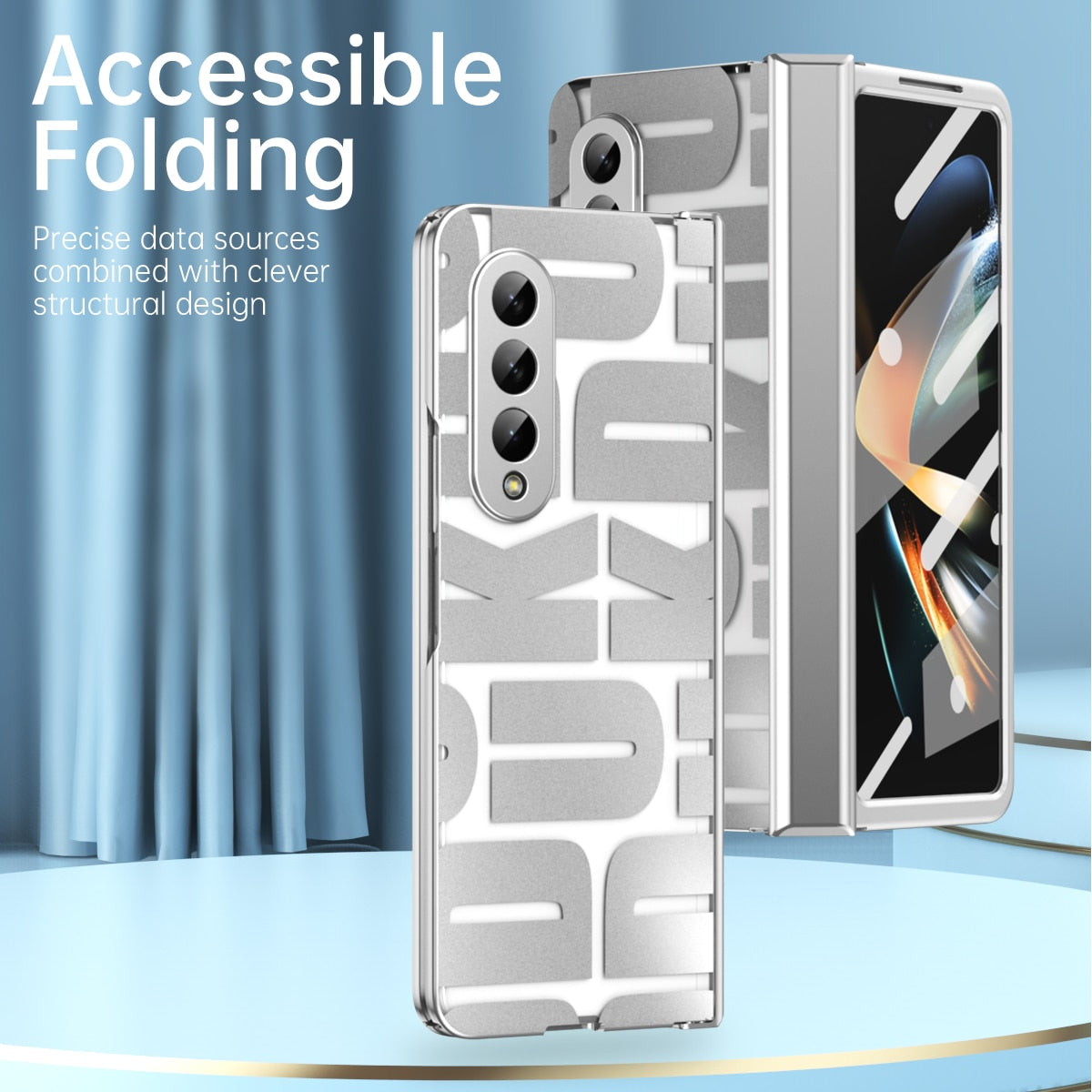 Plating Clear Phone Case Compatible Samsung Galaxy Z Fold 5 With