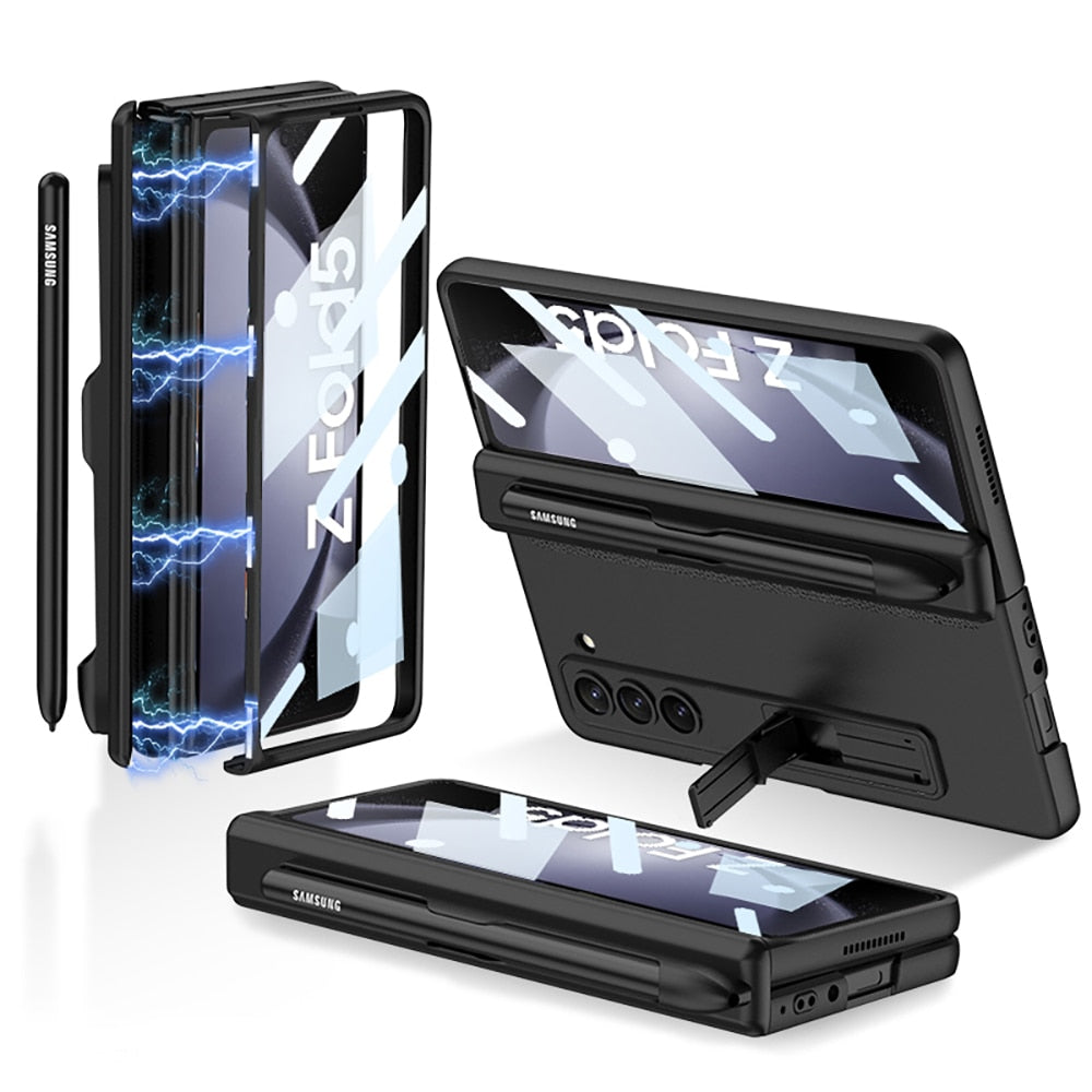 Samsung Galaxy Z Fold 5 Shockproof Matte Case With Stand & Pen