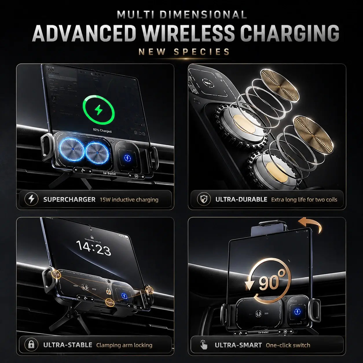 Rotating Wireless Car Mount For Foldable Phone and Tablet – The Z Fold Case