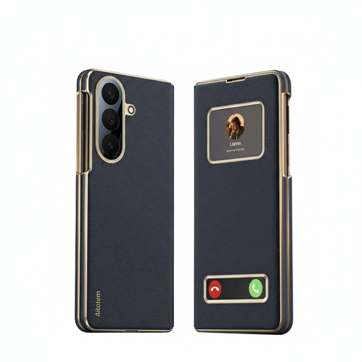 Samsung Galaxy Z Fold 7 Case – Smart View Window Leather Cover