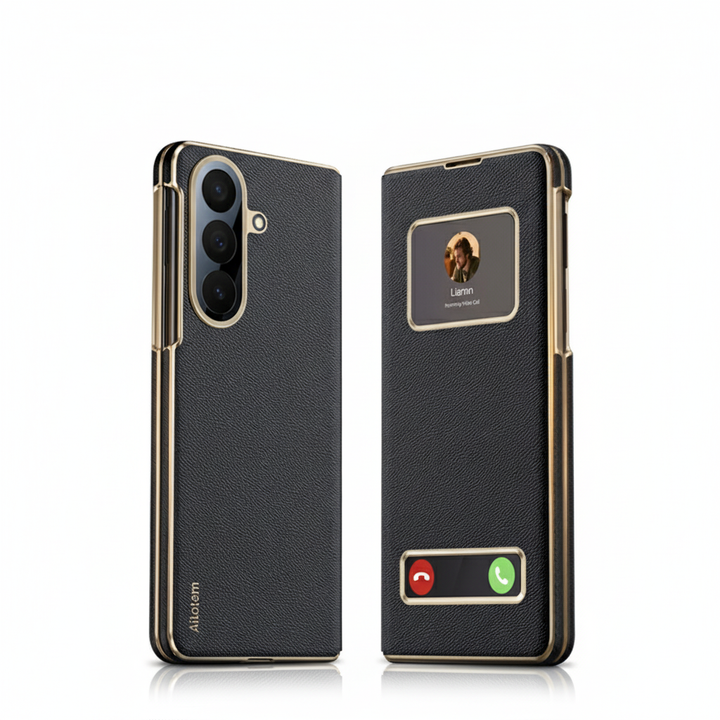 Samsung Galaxy Z Fold 7 Case – Smart View Window Leather Cover