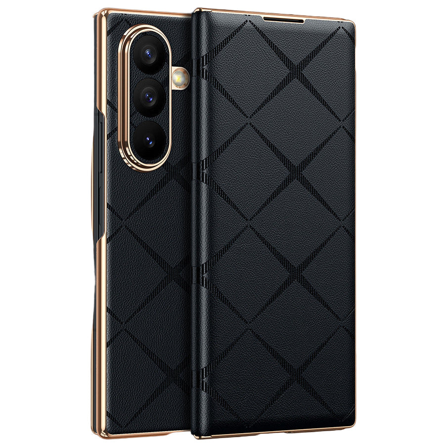 Luxury Diamond Pattern Leather Case