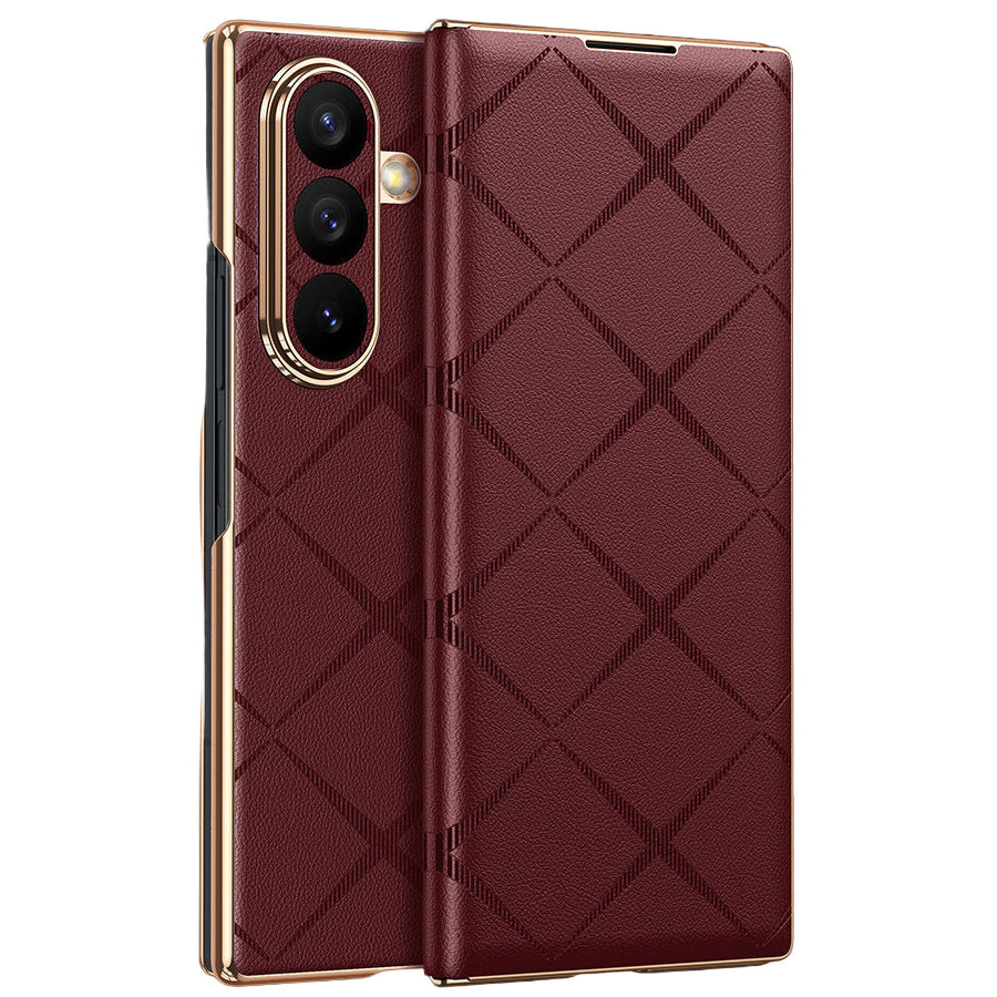 Luxury Diamond Pattern Leather Case