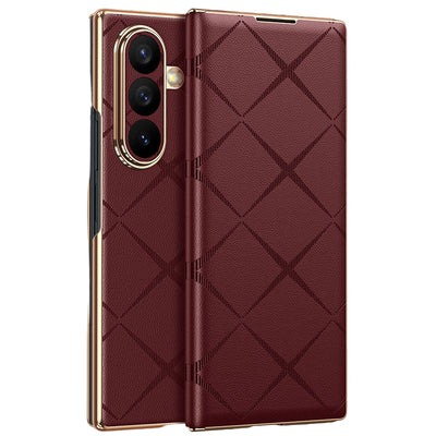 Luxury Diamond Pattern Leather Case