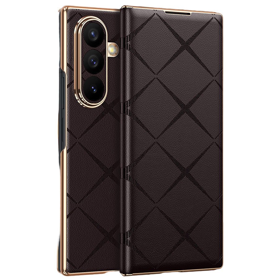 Luxury Diamond Pattern Leather Case
