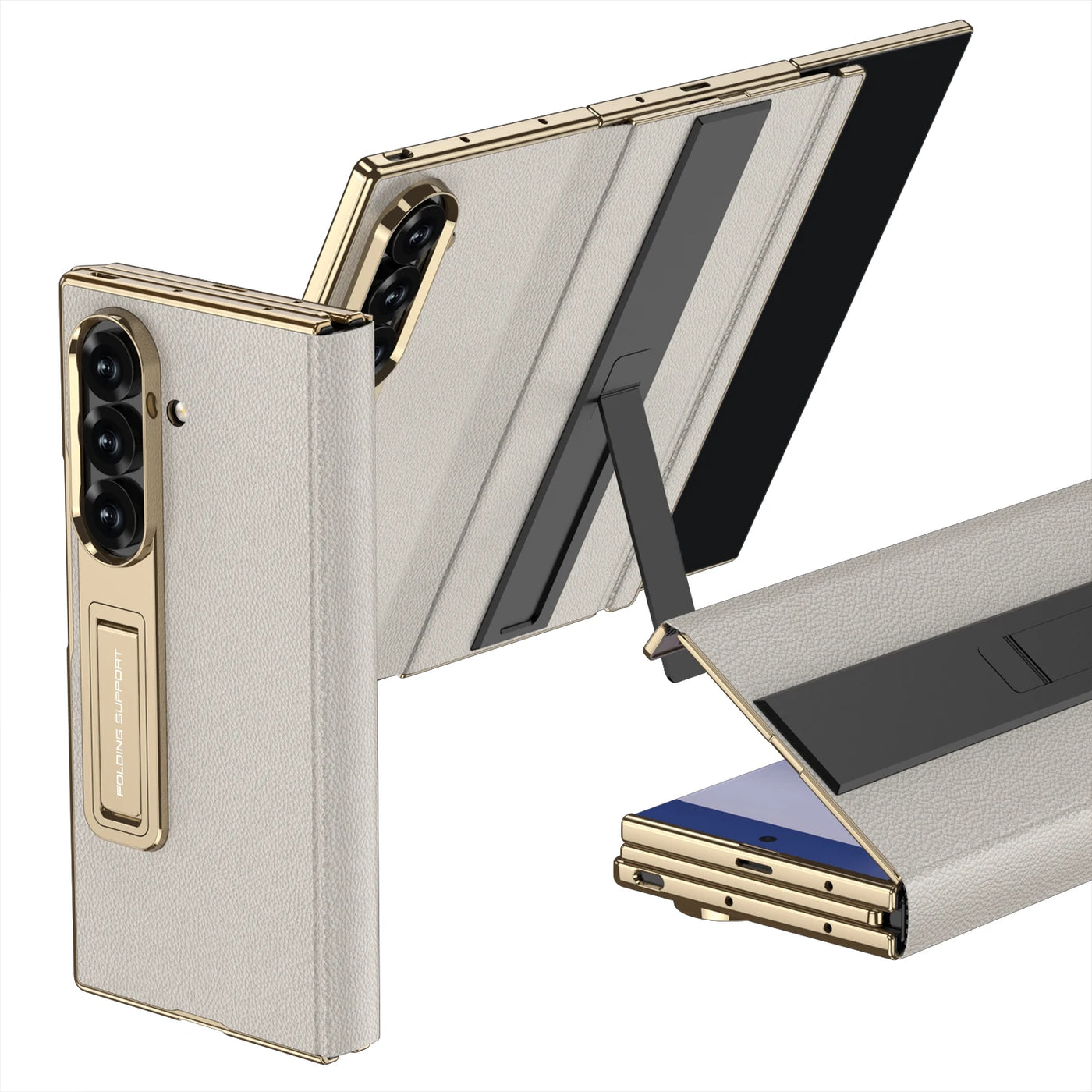 Magnetic Leather Case with Bracket For Galaxy Z TriFold