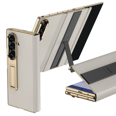 Magnetic Leather Case with Bracket For Galaxy Z TriFold