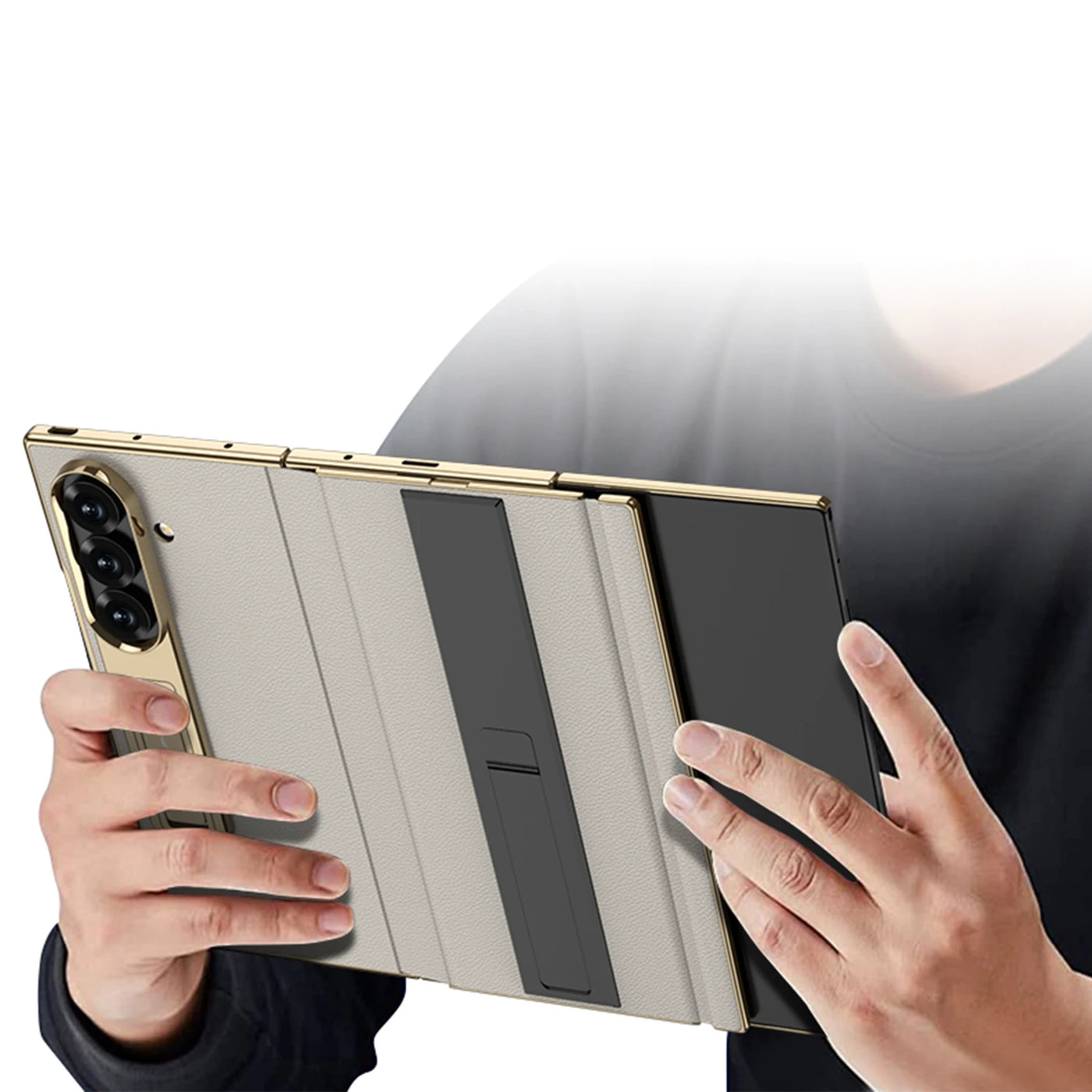 Magnetic Leather Case with Bracket For Galaxy Z TriFold