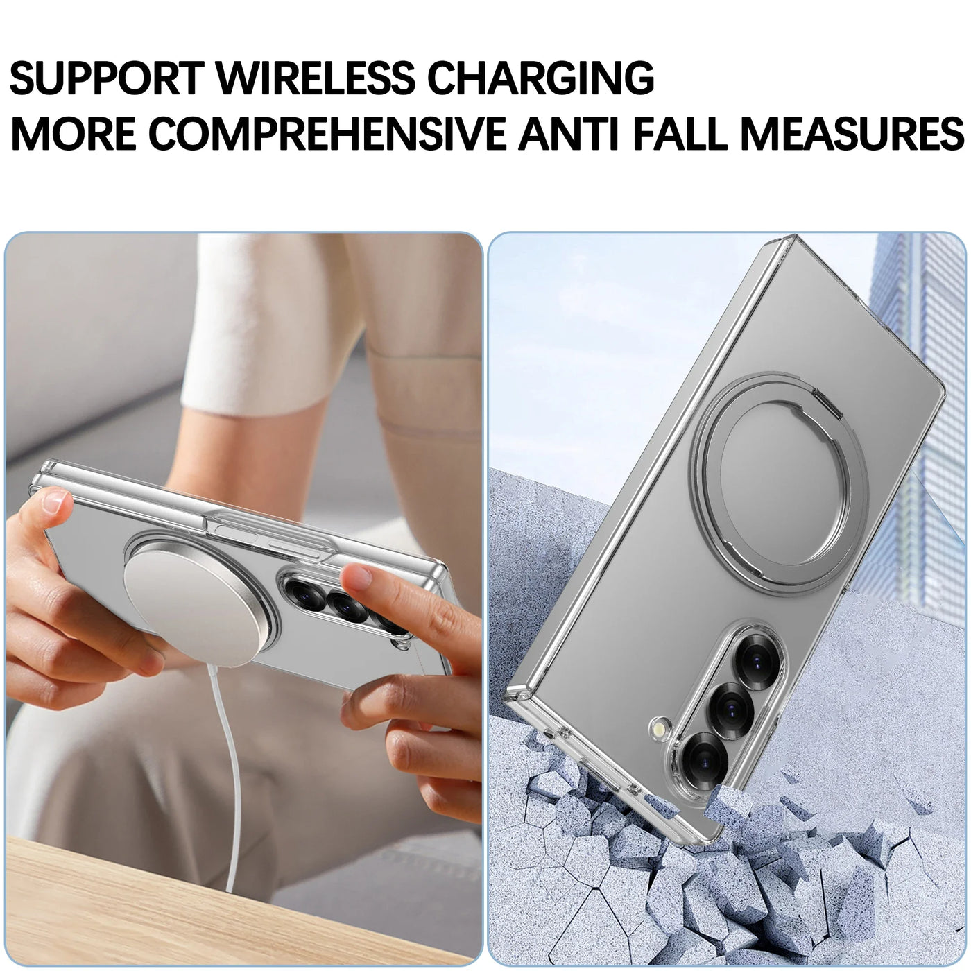 Clear Case with 360° Rotating Kickstand