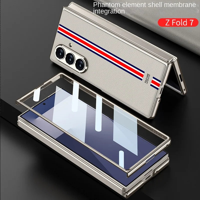 Luxury Stripe Leather Case