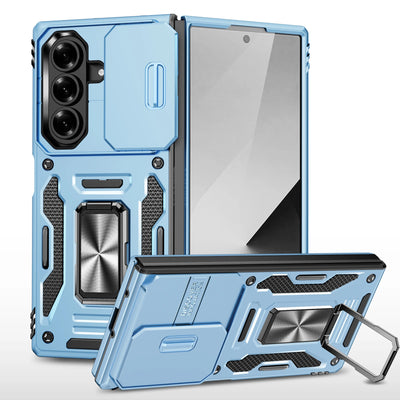 Rugged Armor Sliding Camera Case with Metal Kickstand for Samsung Galaxy Z Fold 7