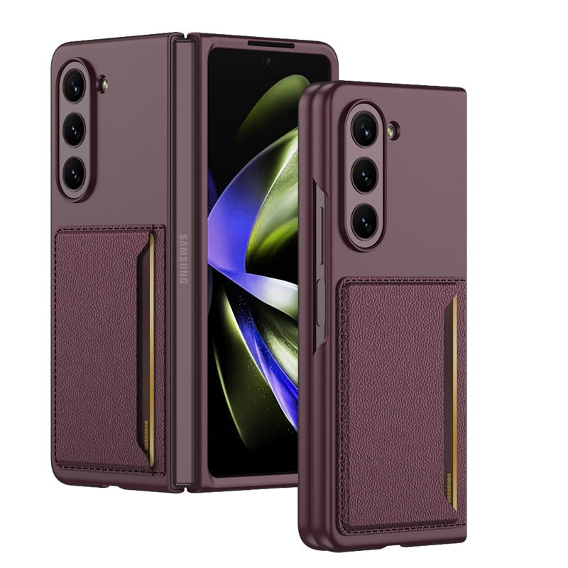 Luxury Leather Case with Card Slot For Galaxy Z Fold