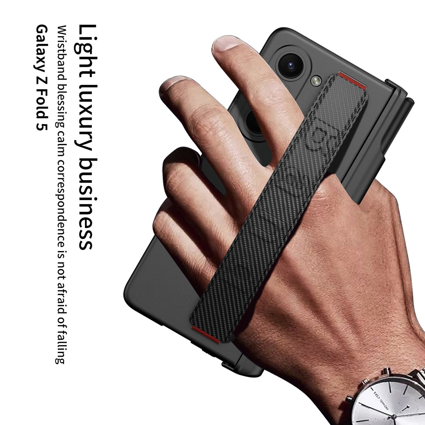 Z Fold 5 Case | Magnetic Hinge Wristband Phone Cover
