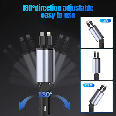 4 in1 Retractable Car Charger - Smart Mouse Co