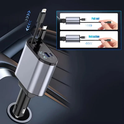 4 in1 Retractable Car Charger - Smart Mouse Co