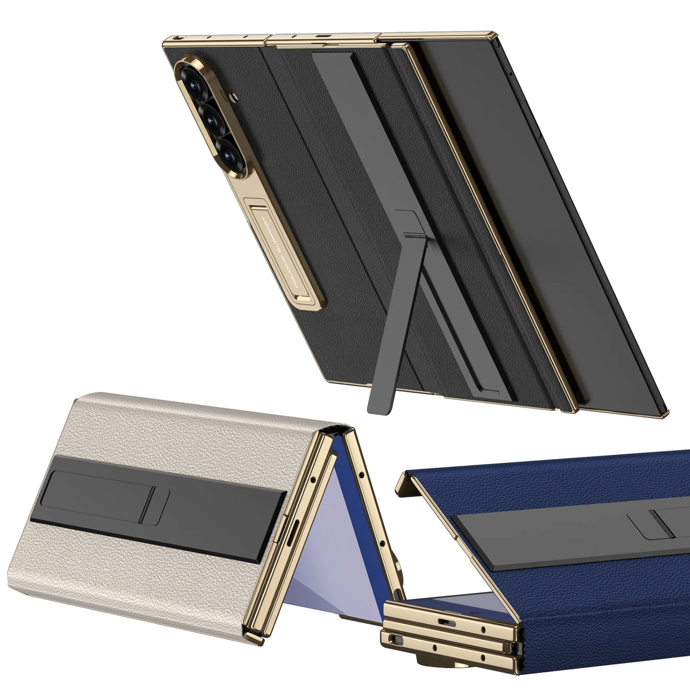 Magnetic Leather Case with Bracket For Galaxy Z TriFold