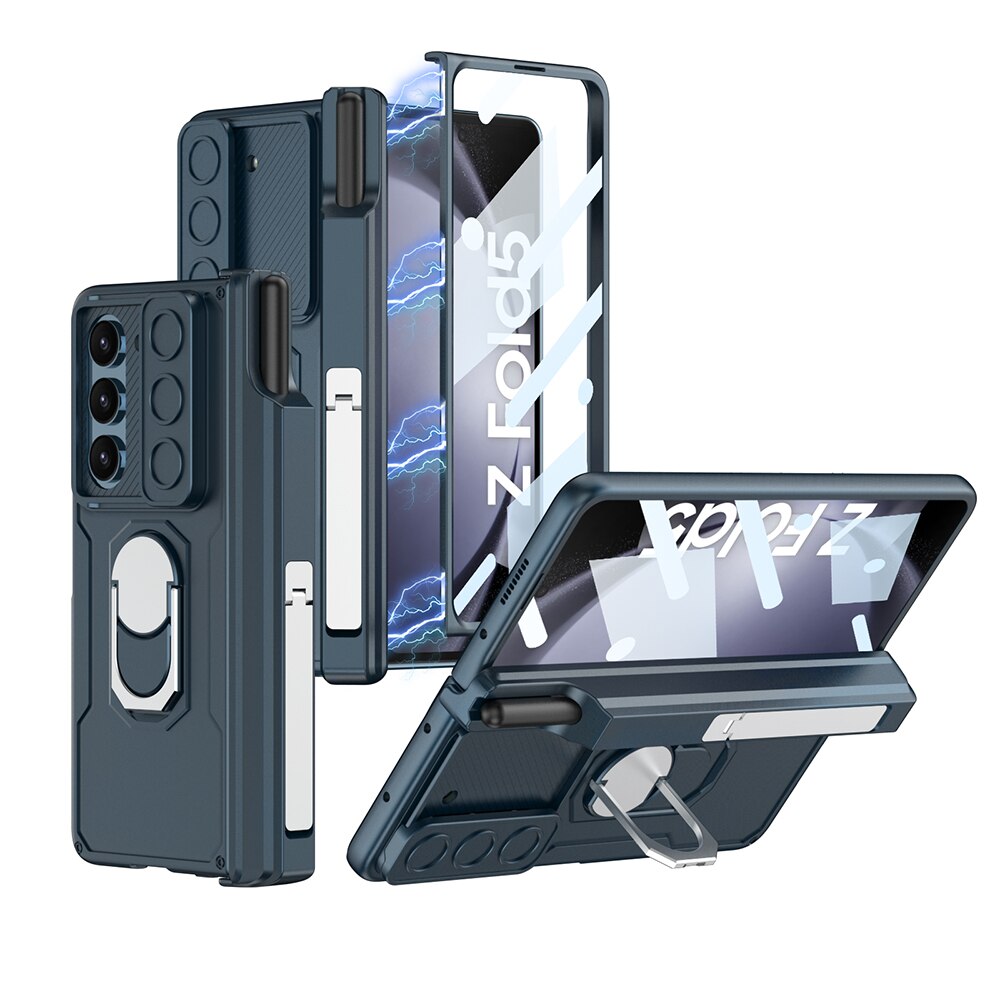 Shockproof Matte Case with Bracket & Pen Slot Holder For Samsung