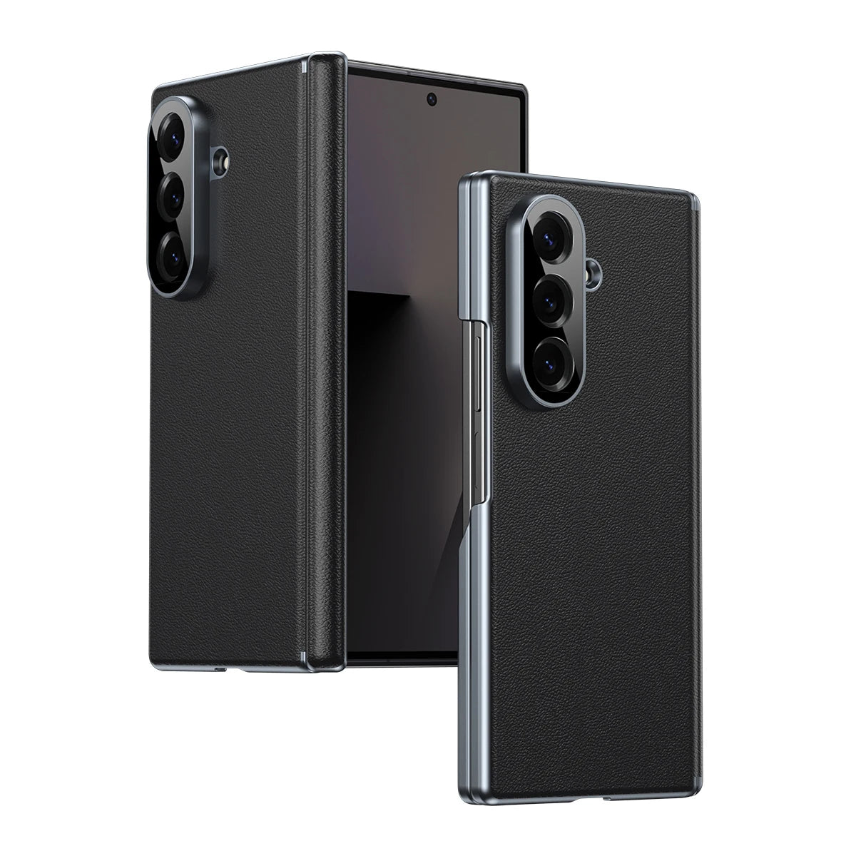 Samsung Galaxy Z Fold Case – Premium Leather Gold Frame Protective ...