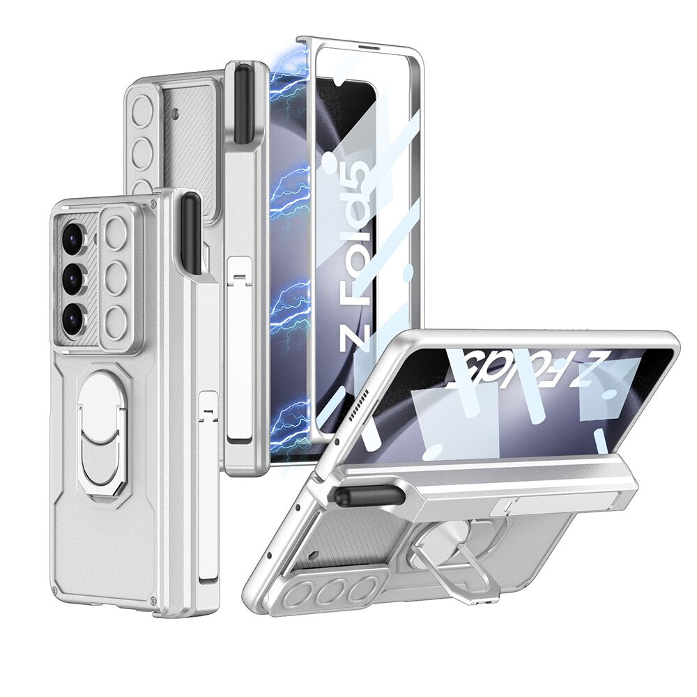 Shockproof Matte Case with Bracket & Pen Slot Holder For Samsung