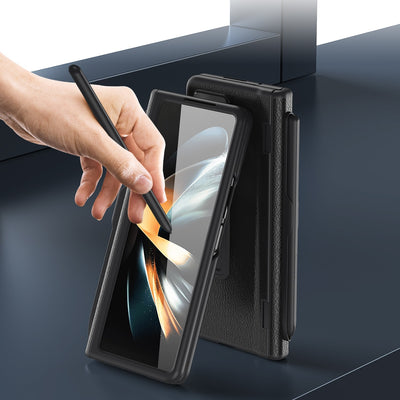 Leather Case With Touch Pen & Stand For Samsung Galaxy Z Fold 4