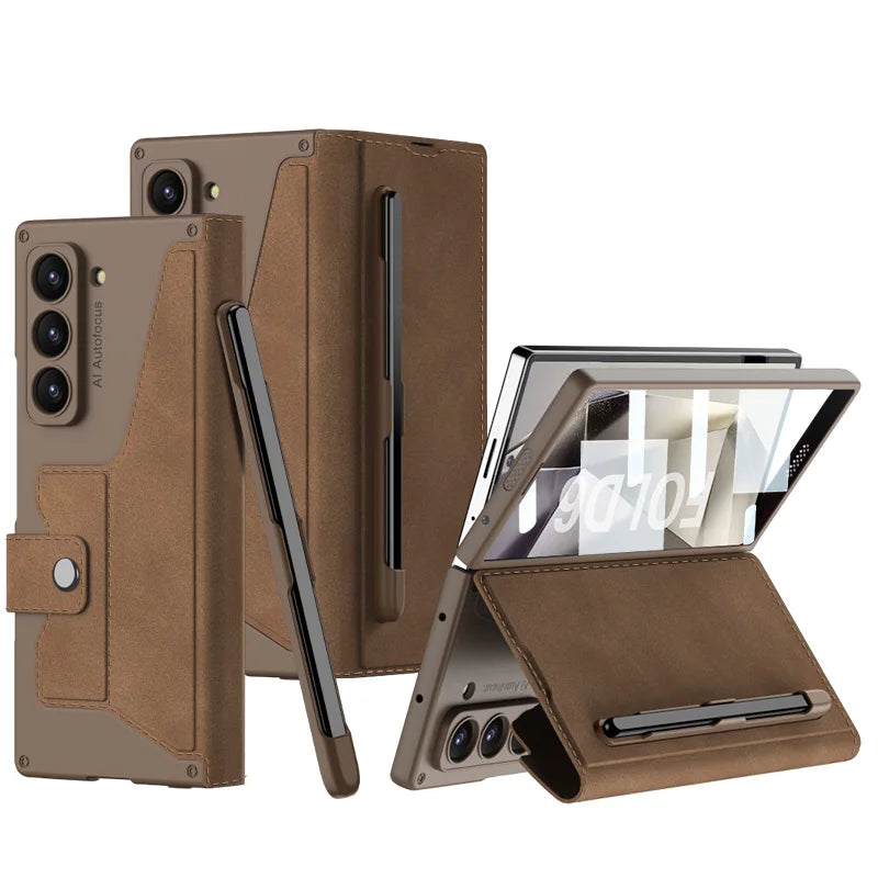 Shockproof Leather Case with Screen Protection For Samsung Z