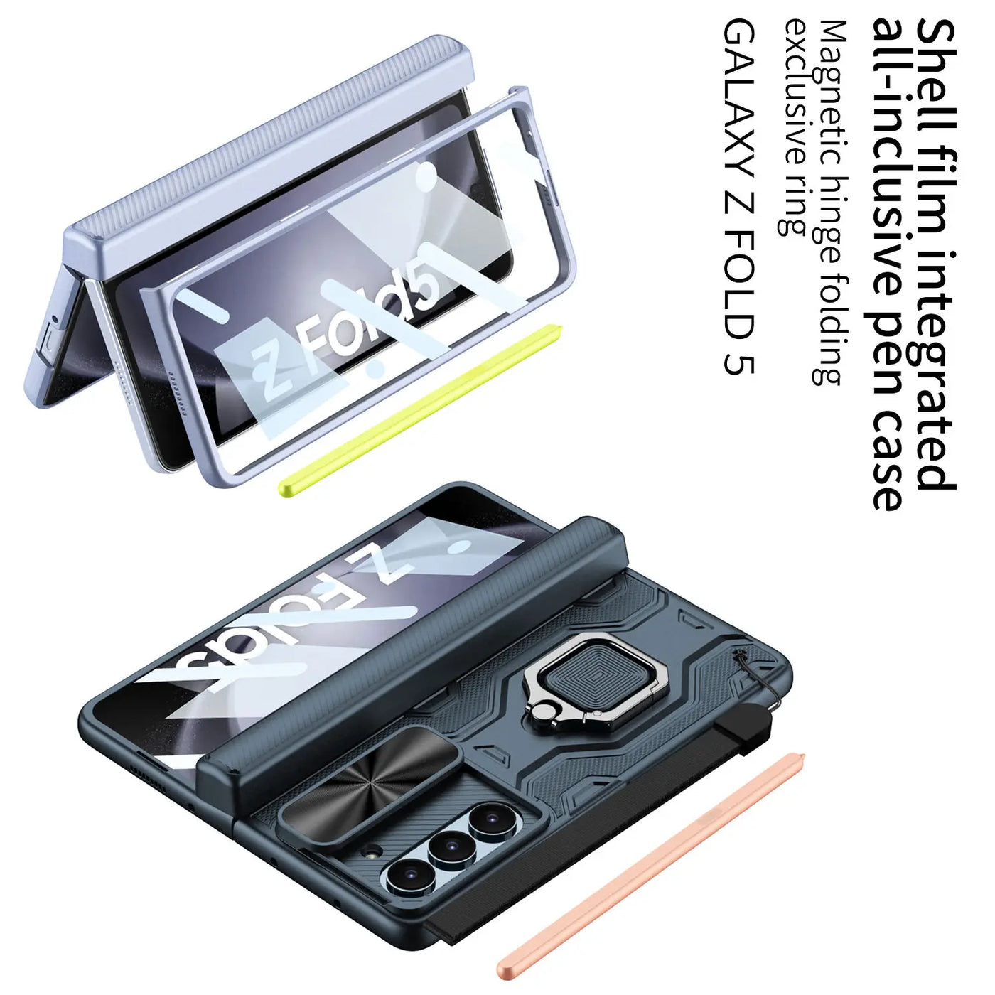 Full Protection Case with Pen Holder & Stand for Galaxy Z Fold 5
