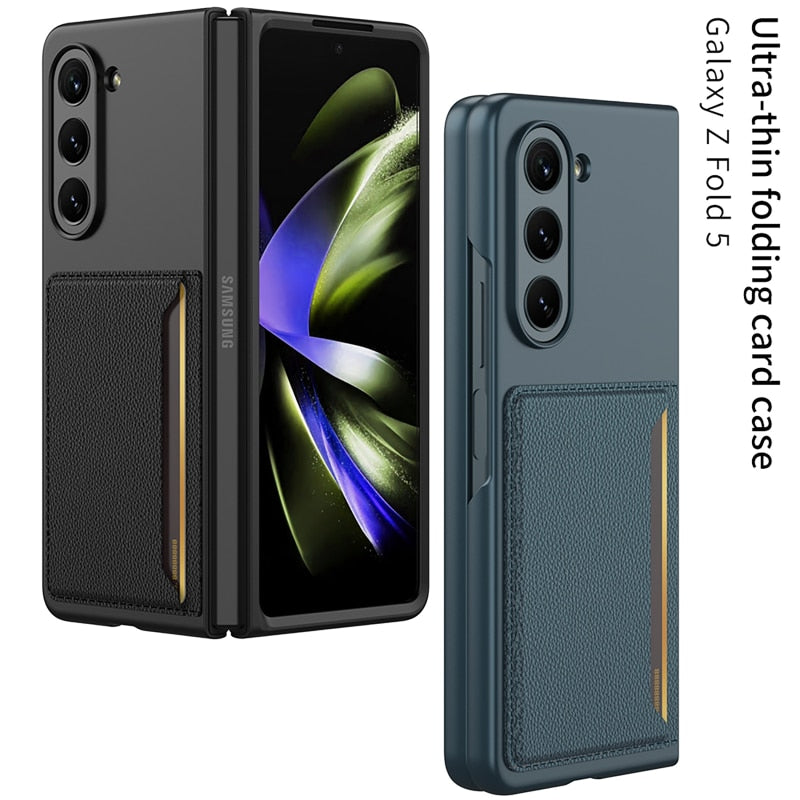 Luxury Leather Case with Card Slot For Galaxy Z Fold 5 – The Z