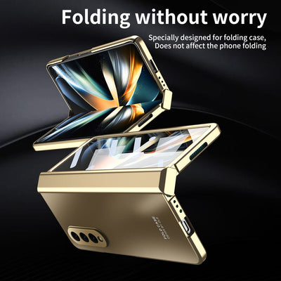 Shockproof Plating Hinge Case for Samsung Galaxy Z Fold 4