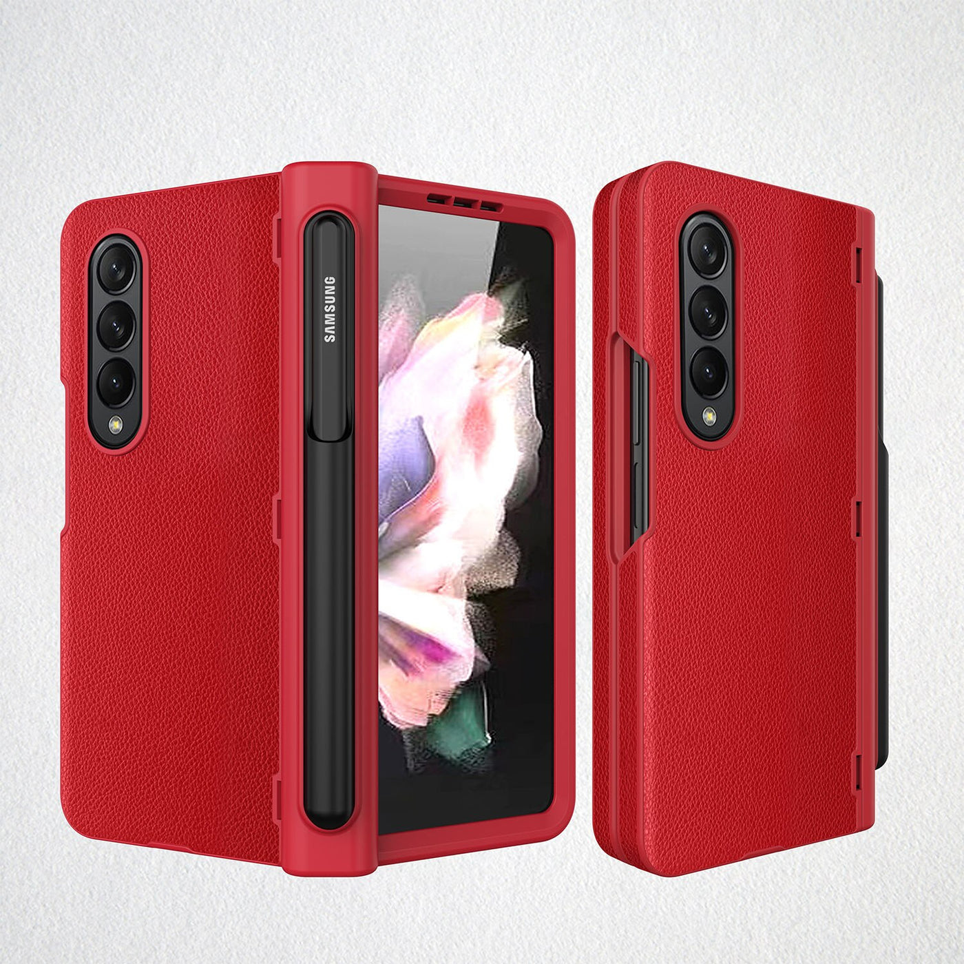 Shockproof Leather Case with S Pen Holder For Samsung Galaxy Z Fold 4