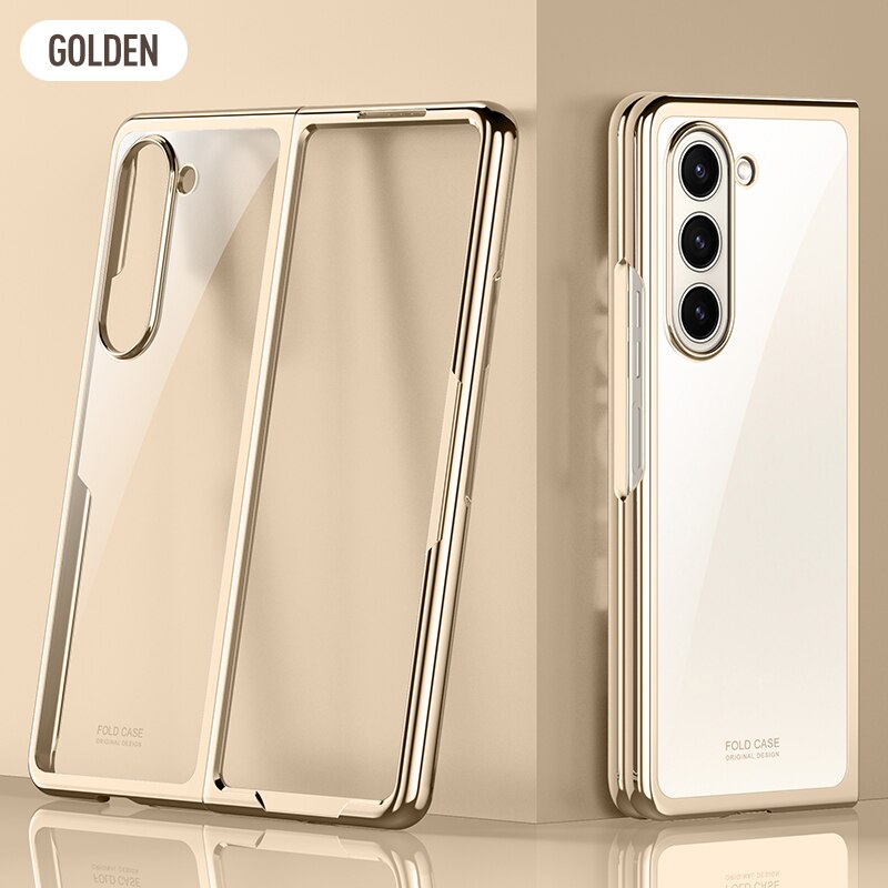 Luxury Electroplated Transparent Case For Samsung Galaxy Z Fold 5
