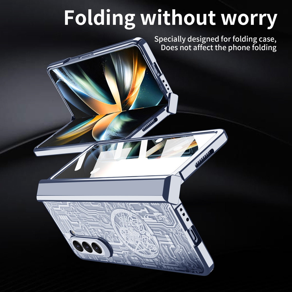 Electroplated Transparent Shockproof Cover For Samsung Galaxy Z Fold 5