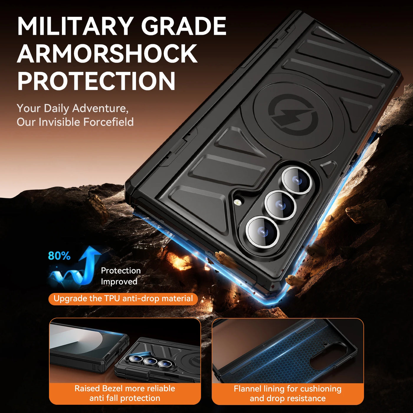 Rugged Magnetic Stand Case for Galaxy Z Fold 7