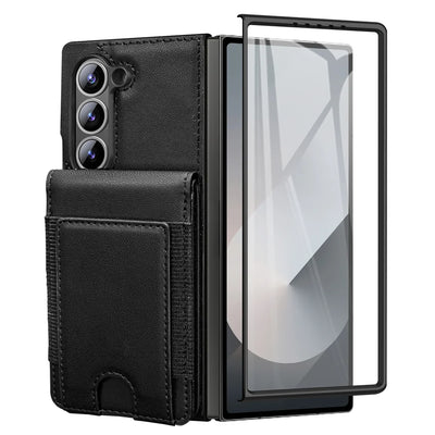 Leather Wallet Case with Screen Protector for Samsung Galaxy Z Fold 7
