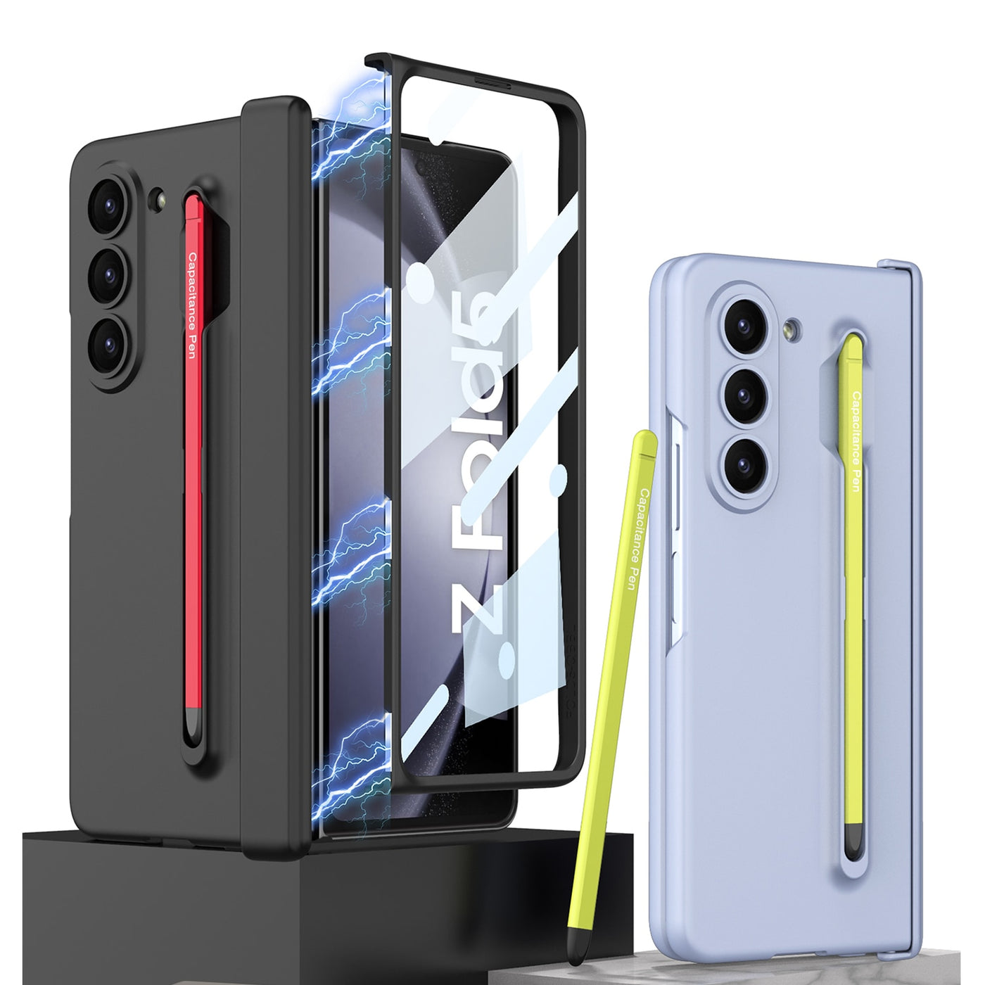 Full protection Case with Magnetic Hinge & Touch Pen For Galaxy Z Fold 5