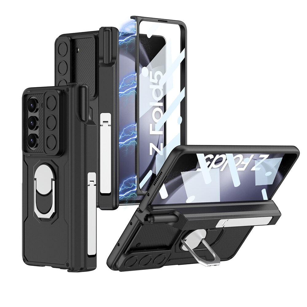 Shockproof Matte Case with Bracket & Pen Slot Holder For Samsung