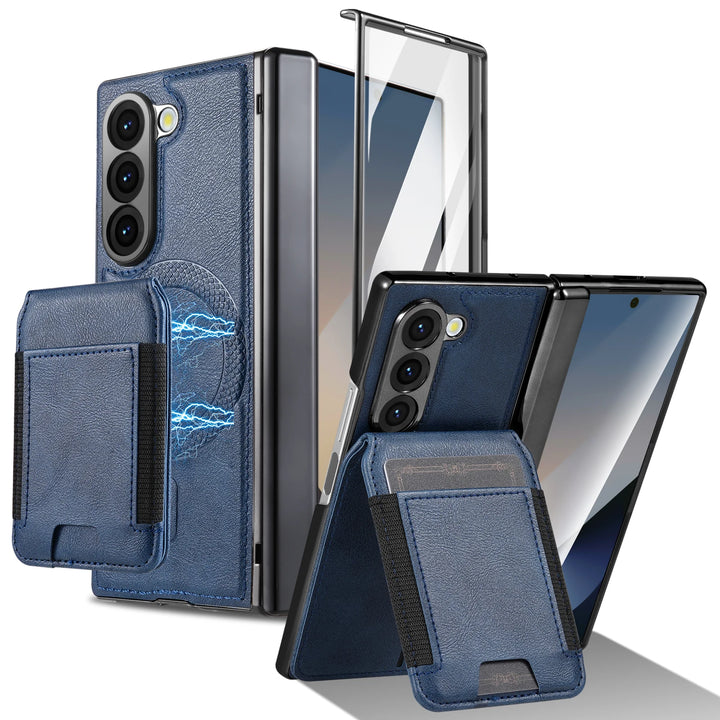 スマホケース Z Fold 7 Magsafe Leather Wallet Case with Detachable Stand – The Z