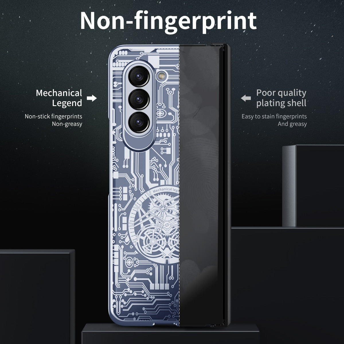 Electroplated Transparent Shockproof Cover For Samsung Galaxy Z Fold 5 ...