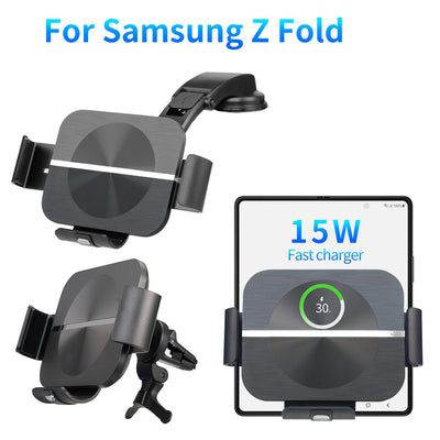 Car Mount For Z Fold 5 Dual Coil Wireless Car Charger