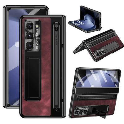 Luxury Leather Stand and Pen Slot Case for Samsung Galaxy Z Fold 7