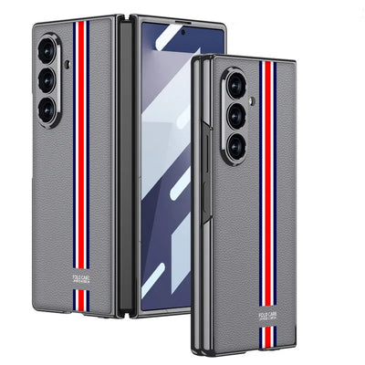 Luxury Stripe Leather Case