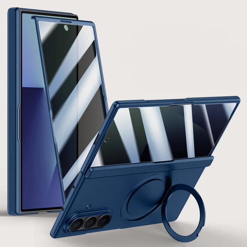 Magnetic Ring Stand Case with Screen Protection