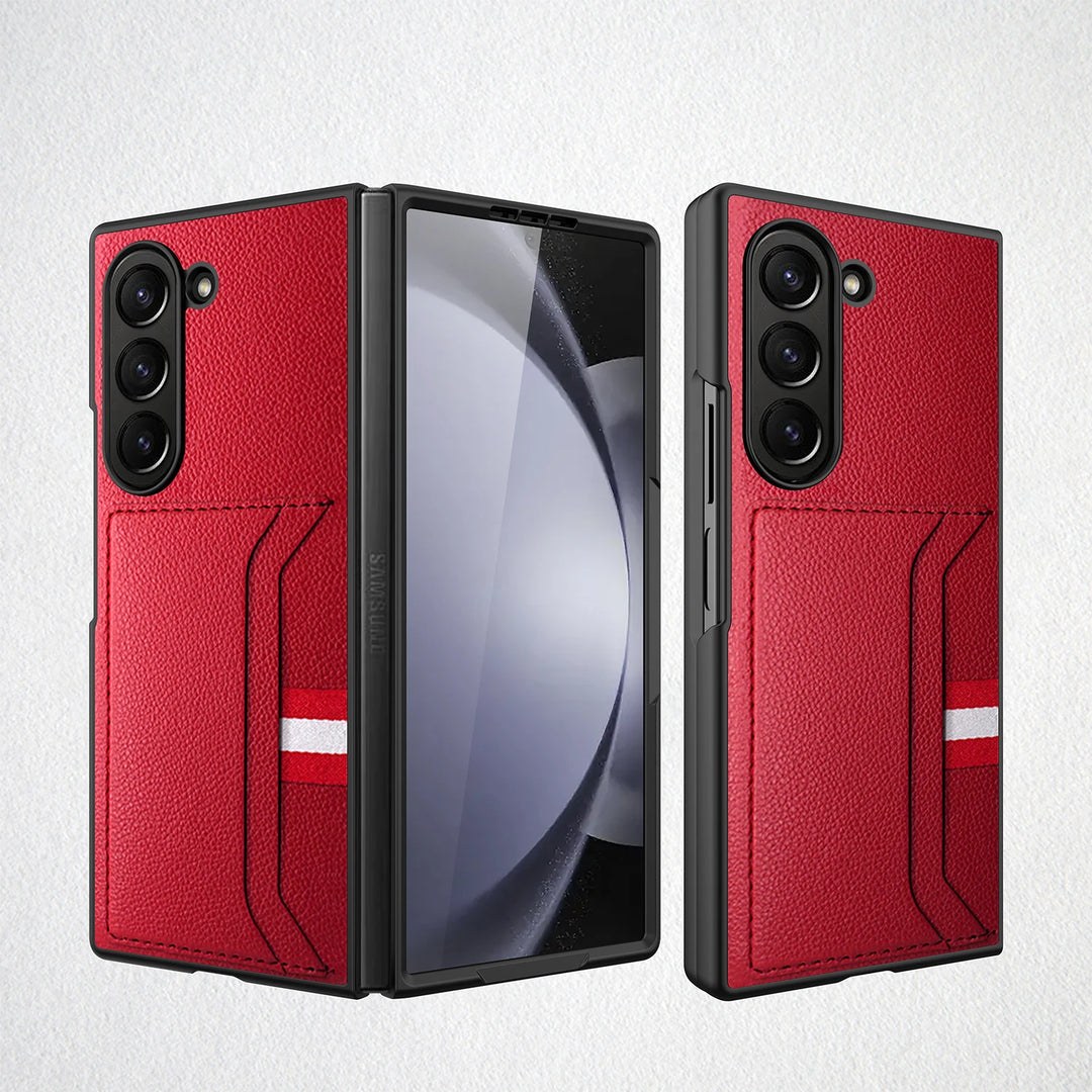 ★DESIGN SKIN★ Galaxy Z Fold 65 Banding Leather Strap Card Galaxy Z Fold 6 Leather Series Skins/Wraps & Covers – Slickwraps
