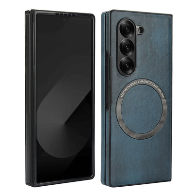 Slim Leather MagSafe Case with Shockproof Protection for Samsung Galaxy Z Fold 7