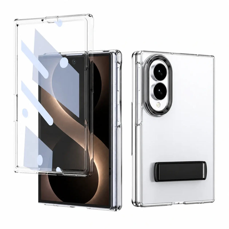 Transparent Slim Case with Stand and Screen Protection for Samsung Galaxy Z Fold 8 Ultra