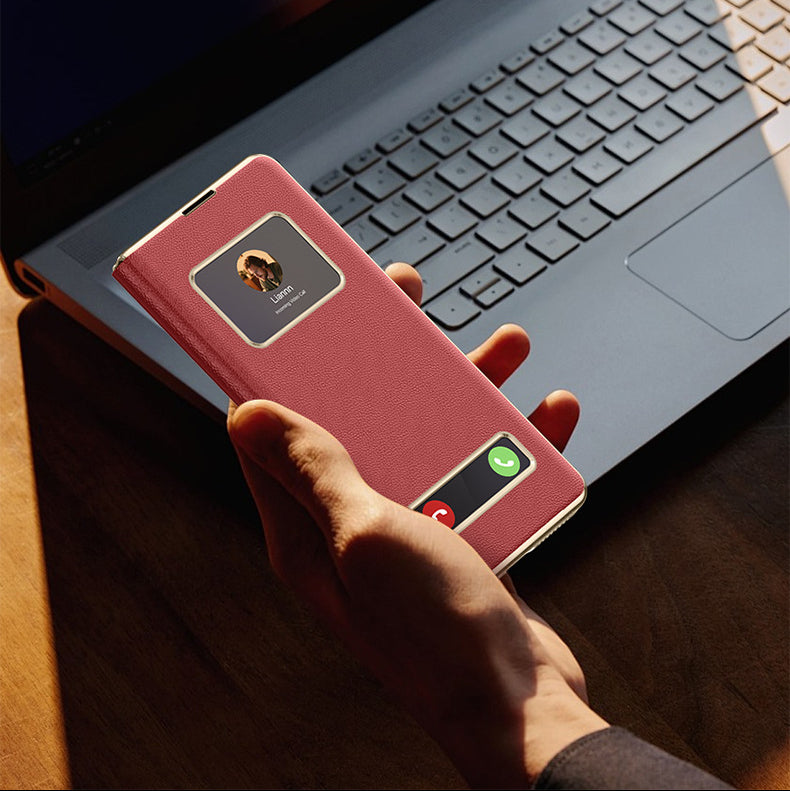 Luxury Magnetic Smart View Leather Case