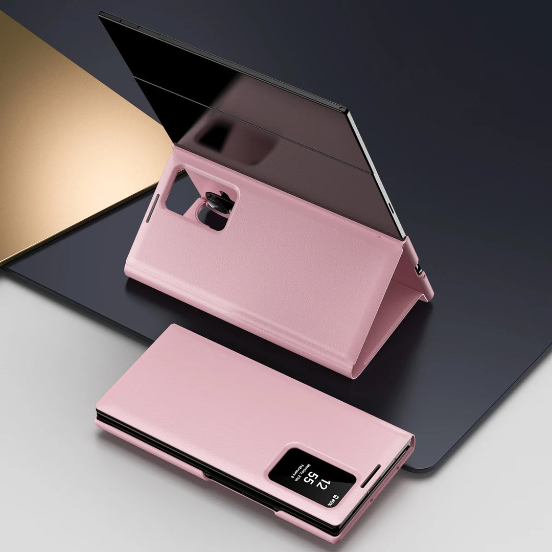   TRIFOLD XS ロゴウォレット Samsung Galaxy Z TriFold Leather Window Wallet Case | Premium Flip