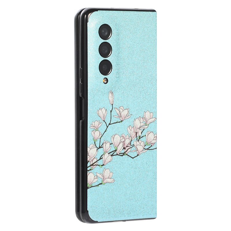 Glitter Powders Retro Flowers Phone Case For Samsung Galaxy Z Fold 4