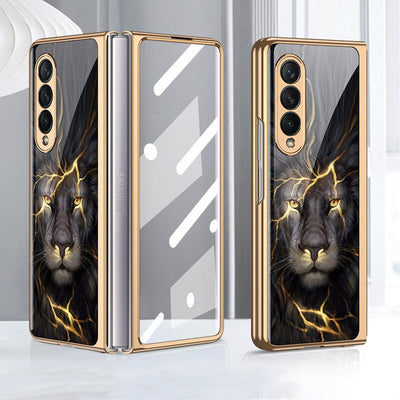 Patterned Tempered Glass Case for Samsung Galaxy Z Fold 4