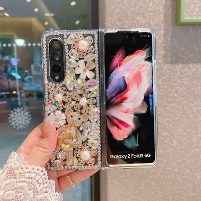 Fashion Diamond Flower Phone case For Samsung Galaxy Z Fold 4